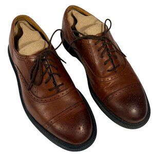 Dr Doc Martens Morris Mens Brown Leather Wingtip Oxford Shoes Size 9 US/8 UK Cap